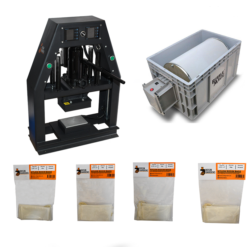 Rosin Gardens Hydraulic Press 12 Tons Machine Kit w/ Pollen Tumbler & Micron Bag - Hydro4Less