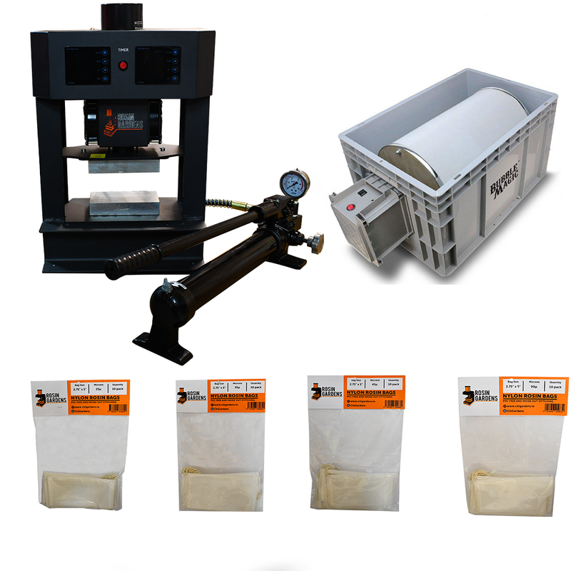 Rosin Gardens Hydraulic Press 20 Ton Machine Kit w/ Pollen Tumbler & Micron Bag - Hydro4Less