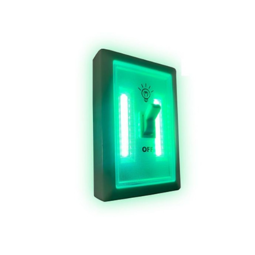 Cordless Green LED Wall Light Switch by GreenBrite Plant Safe Portable Lighting - TheHydroPlug